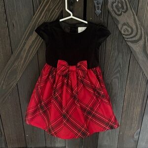 Gymboree Classic Black Top with Red Plaid Skirt Dress